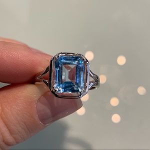 Natural Blue Topaz Ring by Nadima